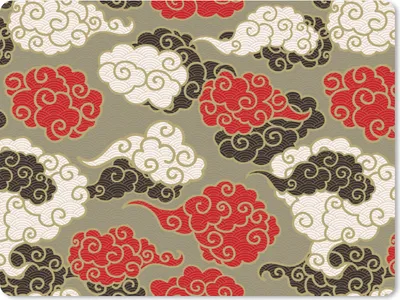 Produktbild von MuchoWow® Mauspad Mousepad Wolken - Asien - Muster - Japan 40x30 cm - Mousepads - Maus Mat - Pad - Mausunterlage - Anti Rutsch