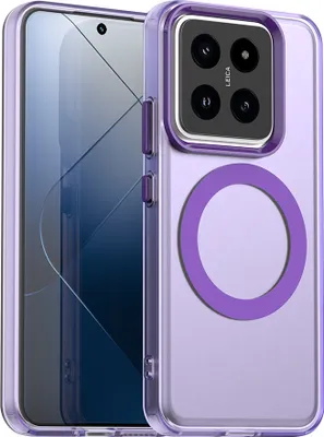 Image de Etui magnétique pour Xiaomi 14, étui antichoc fin, mat et translucide Violet