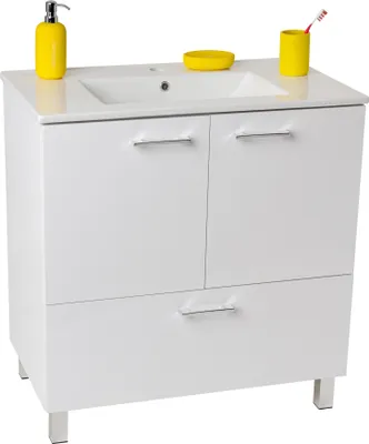 Zdjęcie produktu dla Szafka łazienkowa z umywalką stojąca połysk 80 x47