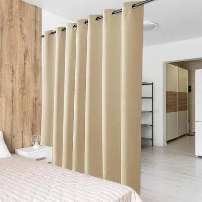 Immagine prodotto di Tende con passanti, tessuto termico oscurante, dimensioni H240 x L254 cm, colore beige