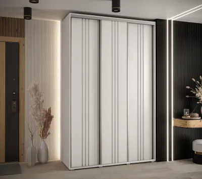 Produktbild von Kleiderschrank ASIRI 6 - 150/45 cm, weiß/silber
