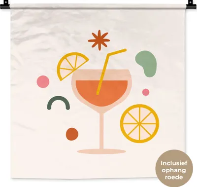 Produktbild von MuchoWow® Wandteppich Wandbehang Cocktail - Obst - Sommer 60x60 cm Tapisserie Dekoration Wandtuch - Dekorationen - Wand Decke