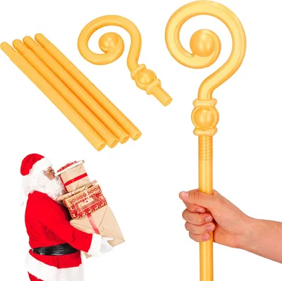 Obrázok produktu pre SPRINGOS Pastierska palica Biskupská palica 145 cm Kostýmové doplnky pre Otca Vianoc 4 kusy