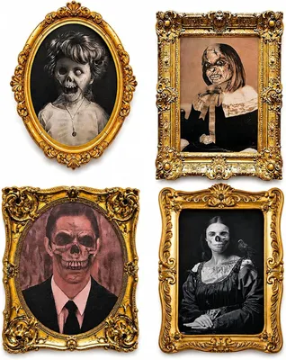 Productafbeelding van Halloween-decoratie, 3D-wisselgezicht, horrorfoto's, beweegbare portretlijst