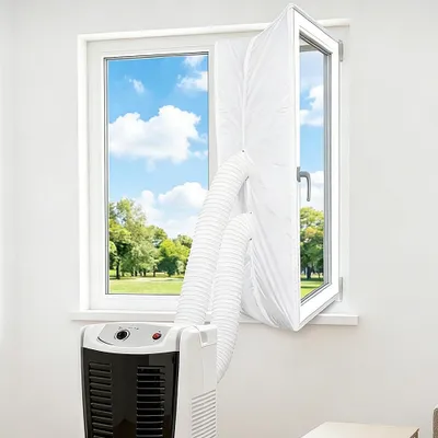 Fensterabdichtung für Klimaanlage, 400 cm, ohne Bohren, weiß