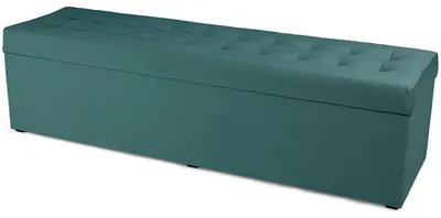 Produktbild von MG Design Polsterhocker Petrol 45x160 cm - Stauraum 190L, bis 300 kg, samtig-weich mit Schimmer, pflegeleicht, für Wohnzimmer & Flur