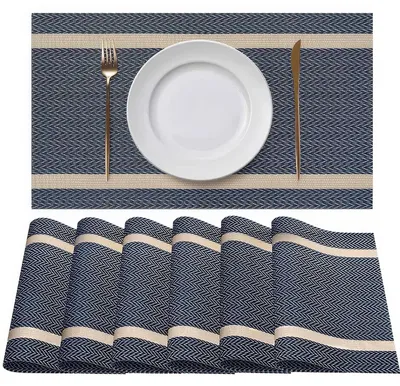 Obrázek produktu pro Sada 6 pratelných prostírání 45 x 30 cm - Modrá a horkovzdorná