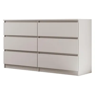 Produktbild von BEAUTYSOFA Kommode LEMON 140 cm Kaschmir/Kaschmir – Modernes Sideboard mit 6 Schubladen grifflos, Highboard für Schlafzimmer, Wohnzimmer & Flur