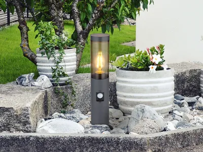 Produktbild von LED Sockelleuchte Wegbeleuchtung & Gartenbeleuchtung mit Bewegungsmelder, H 45cm