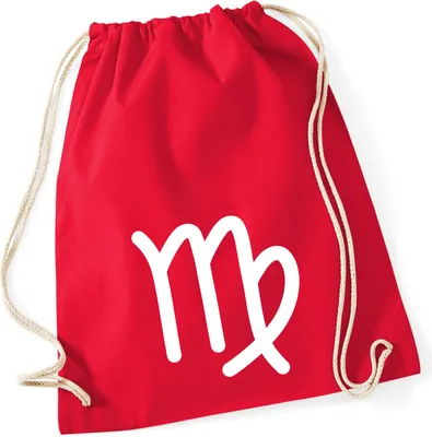 Produktbild von Huuraa Turnbeutel Jungfrau Sternzeichen Zeichen 12 Liter Classic Red Baumwolle Rucksack Geschenkidee