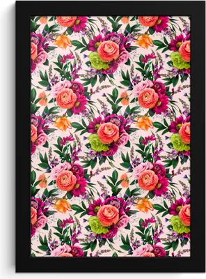 Produktbild von MuchoWow® MuchoWow® Gerahmtes Poster Blumen - Farben - Muster 20x30 cm - Poster mit zchwarzem Bilderrahmen - Drucken - Bilder Poster im Rahmen