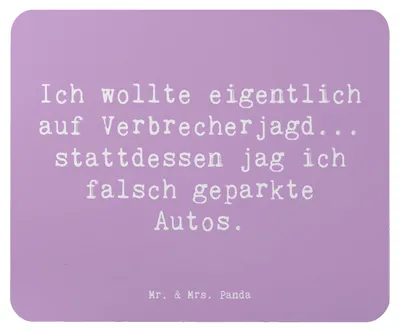 Produktbild von Mr. & Mrs. Panda Mouse Pad Spruch Polizist im Alltag - Lavendeltraum - Geschenk, Mauspad, handgefertigte Geschenke, Beruf, Streifendienst, kreative, falsch geparkt, Held