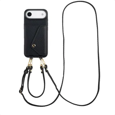 Immagine prodotto di Selencia Sera Custodia per cellulare con cordino e porta carte a busta iPhone Air - Nero