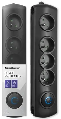 Produktbild von Qoltec 50105, 4 AC-Ausgänge, 230 V, 50 Hz, 10 A, 3680 W, Schwarz