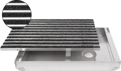 Produktbild von ACO Eingangsmatte Vario + Emco Bodenwanne 75mm Aluminium, Rips Anthrazit,Größe:75x50cm