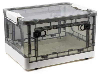 Klappbare Aufbewahrungsbox mit Rollen, 39x29x23,7 cm, transparent