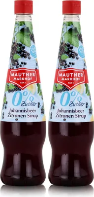 Produktbild von Mautner Getränkesirup Johannisbeer Zitrone 0% Zucker 0,7L - Softdrink (2er Pack)