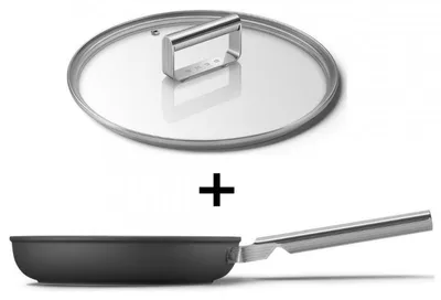 Obrázek produktu pro Smeg CKFF2401BLM, Kulatý, Univerzální pánev, Černá, PTFE, 250 °C, Hliník, Nerezová ocel