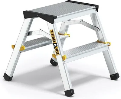 Image de Échelle double en aluminium, 2x2, 150 kg, multifonctionnelle, pliable, 39 x 41 x 20 cm