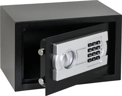 Möbeltresor mit einem Elektronikschloss von HMF mit den Maßen 31 x 20 x 20 cm in Schwarz