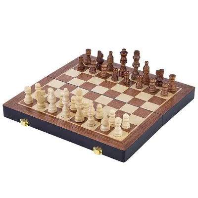 Produktbild von Basic hölzerne zusammenklappbar Schachspiel 38,5X38,5X5,8 Cm