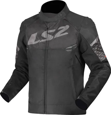Produktbild von LS2 Apex wasserdichte Motorrad Textiljacke, schwarz/dunkelgrau, XL