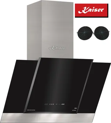 Produktbild von Kaiser AT 8438 F ECO Dunstabzugshaube 80cm kopffrei Wandhaube Schwarzglas 910m³/h TouchControl