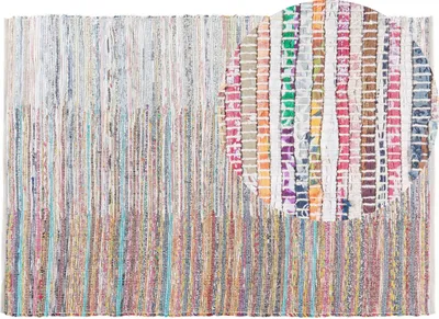 Zdjęcie produktu dla BELIANI Dywan beżowy 160 x 230 cm bawełniany ręcznie tkany krótkowłosy salon sypialnia