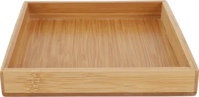 Imagen del producto de Bandeja rectangular de estilo japonés para servir té, frutas y alimentos, ideal para restaurantes y hogares (19,3 x 19,3 x 3 cm)