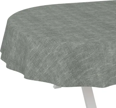 Produktbild von Tischdecke Melliert Pastelblau Oval 220x140cm Schnittkante
