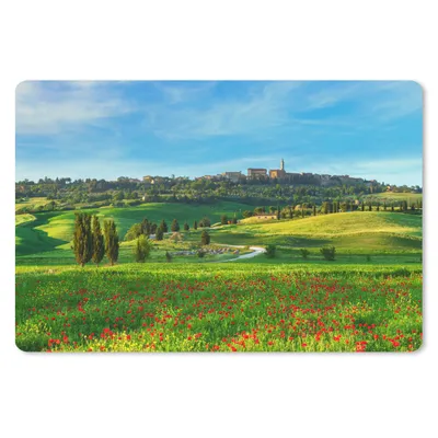 Produktbild von MuchoWow® Schreibtischunterlage Toskana - Landschaft - Blumen 60x40 cm - XXL Mauspad - Großes Mauspad