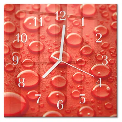 Produktbild von Tulup Glasuhr Wanduhr Küchenuhr Echt-Glas 30x30 cm Modern Dekorativ Geräuschlos Weiße Zeiger - Wassertropfen