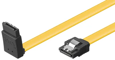 Image de Goobay 95296 Câble de données PC, 6 Gbits, clip 90°, 0.5 m - SATA type L mâle > SATA type L mâle 90