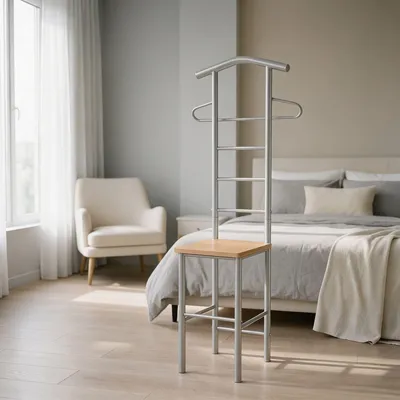 Produktbild von Herrendiener Stummer Diener Kleiderständer JIVO, in buchefarben anthrazit,121 cm, Garderobe mit Hosenbügel