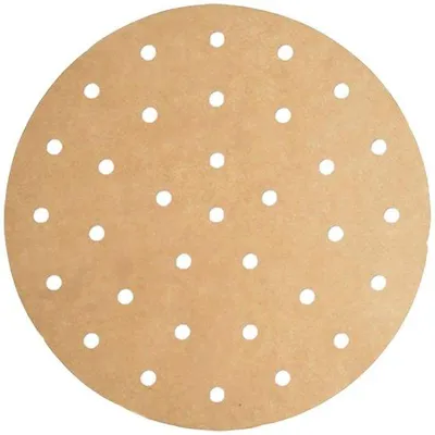 Produktbild von 20cm runde Backpapier, braun, 100 Stück, perforiert, Antihaftbeschichtung