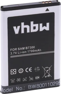 Produktbild von vhbw Akku kompatibel mit Samsung GT-i6410 Vodafone 360 M1, GT-I8305, GT-I8180C, GT-i8310, GT-I7680 Handy Smartphone Telefon (1700 mAh, 3,7 V, Li-Ion)