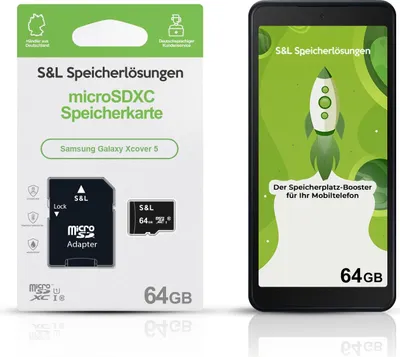 Produktbild von microSD Speicherkarte S&L für Samsung Galaxy Xcover 5 - Speicherkapazität: 64 GB