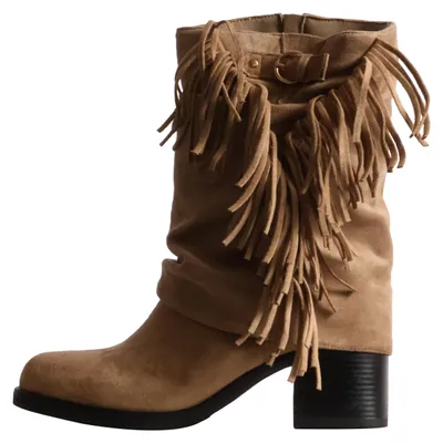 Produktbild von Stiefel mit Reißverschluss, runder Schuhspitze und breitem Absatz