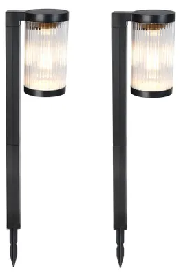 Productafbeelding van 2 stuks zonnebakens om te planten, led, warmwit, 2 x H58 cm