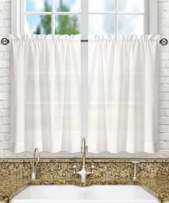 Transparente Kurze Vorhang-Set, 142 x 61 cm, Weiß, 2 Paneele