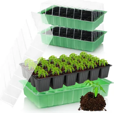 Produktbild von com-four® 8x Zimmergewächshaus - Multitopfplatten mit Deckel - Pflanzkasten