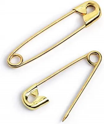 Produktbild von Famanu Sicherheitsnadeln Größe 2 Gold (38mm) - 12 Stück für Quilten und Nähen