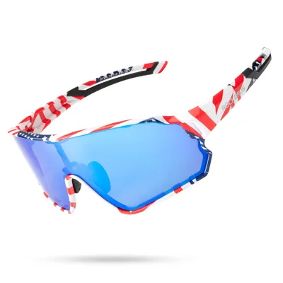 Immagine prodotto di ROCKBROS Occhiali da sole polarizzati da ciclismo Rosso e bianco