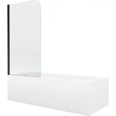 Obrázek produktu pro Mexen Vega obdélníková vana 150 x 70 cm s pláštěm 1-křídlovou zástěnou 70 cm, Průhledné, Černá - 550115070X9007017000