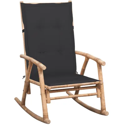 Zdjęcie produktu dla VidaXL 3063903, Taras, Obite siedzisko, Bambusowy, Antracyt, Poliester, 660 mm