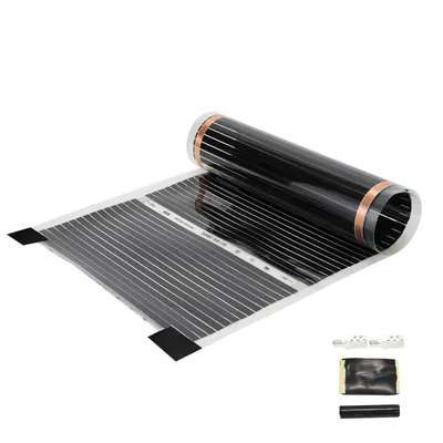 Image de Clanmacy feuille chauffante 220 Watt/m2, set de feuilles chauffantes, chauffage au sol approprié pour 10m2, infrarouge-électrique, LxB : 200x50cm (par pièce)