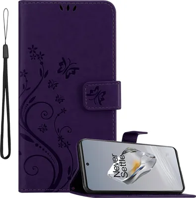 Obrázok produktu pre Kryt Cadorabo pre OnePlus 12 in FLORAL DARK PURPLE ochranný kryt v kvetinovom dizajne s magnetickým zatváraním, funkciou stojana a slotmi na karty flipové puzdro kvetinový kryt puzdro s chlopňou na mobilný telefón puzdro typu kniha