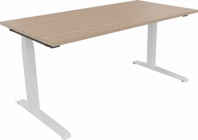 Produktbild von Sitz-/Stehtisch Kufe Doppels. Quad. B1600xT800xH645-1275 ws/Eiche Nat