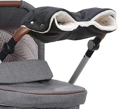 Produktbild von Handwärmer Kinderwagen,Universalgröße Handwärmer für Kinderwagen Buggy zubehör Kinderwagenmuff mit Warm Flanell,Handschuhe Handmuff für Wasserdicht und Winddicht,Hält Die Hände im Winter Schön Warm