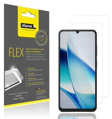 Produktbild von 2x Schutzfolie für Hotwav Note 17 Max Folie, 100% Displayabdeckung, dipos Flex